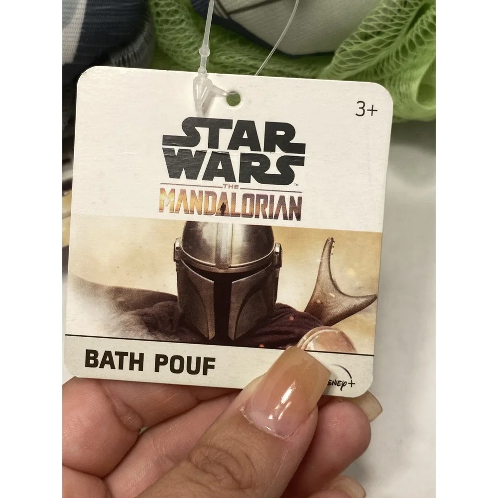 3‎ BATH POUFS star wars the mandalorian by best brands KIDS LOOFAH